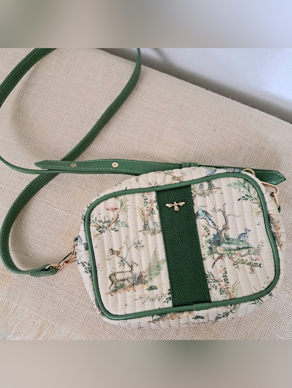 RARE Fable England Woodland Cottagecore Quilted Crossbody Bag
